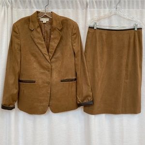 Casual Corner Tan Suit Separates - Jacket Size 8 & Skirt Size 10